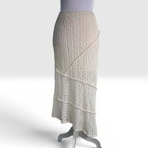 Arizona Jean Co White Lace Midi Skirt Asymmetrical Hem Boho NWT Size Small